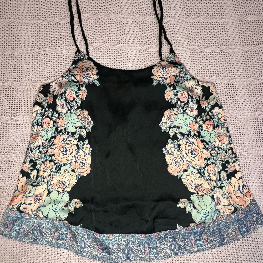 Free People Black Floral Camisole